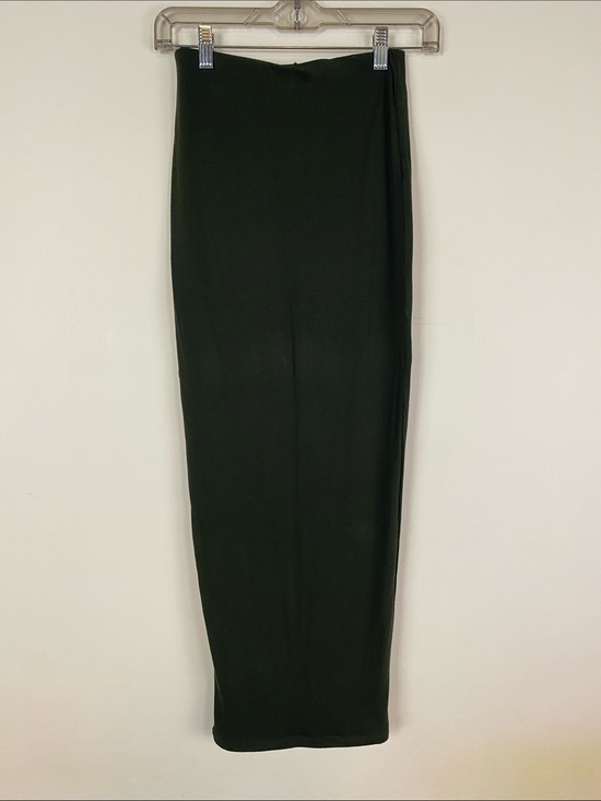 naked wardrobe Dresses & Skirts - naked wardrobe Dark Olive Green Maxi Pencil Skirt - Slim Straight Cut